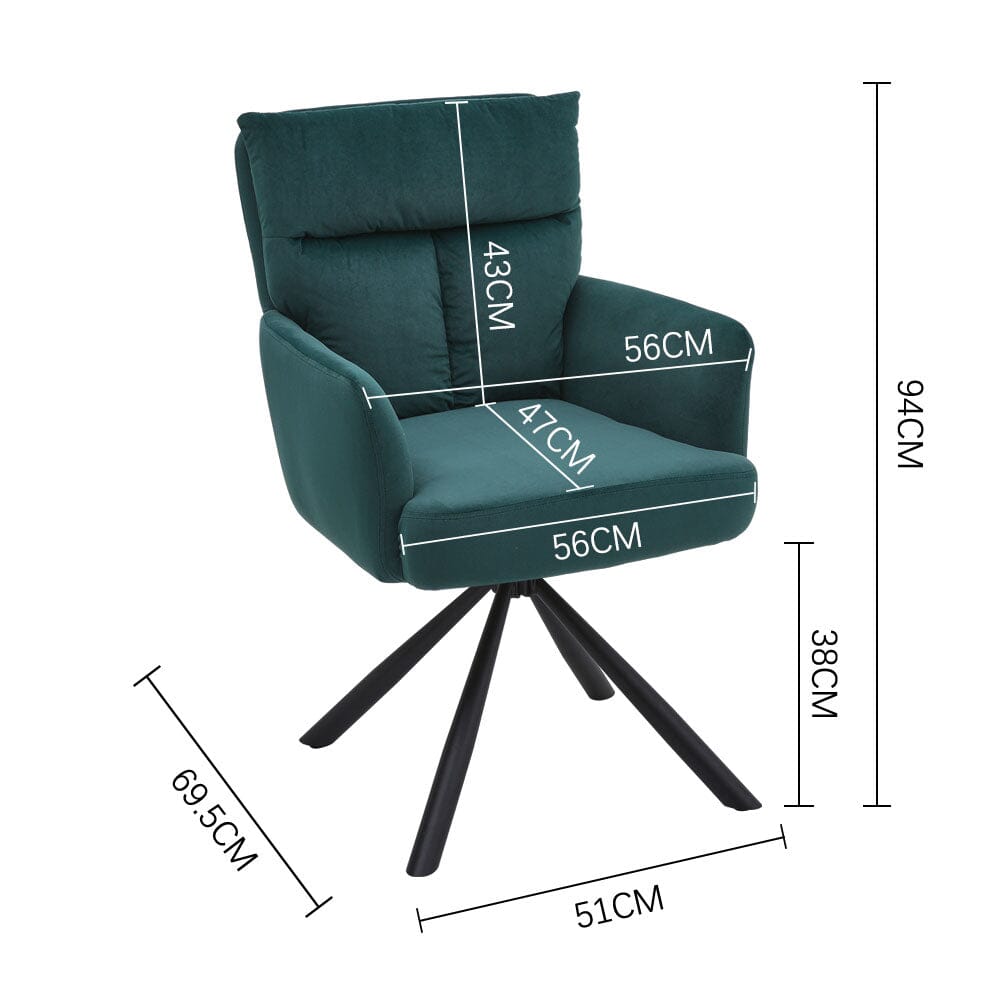 Modern Upholstered Swivel Armchair with Black Legs Armchair Living and Home 