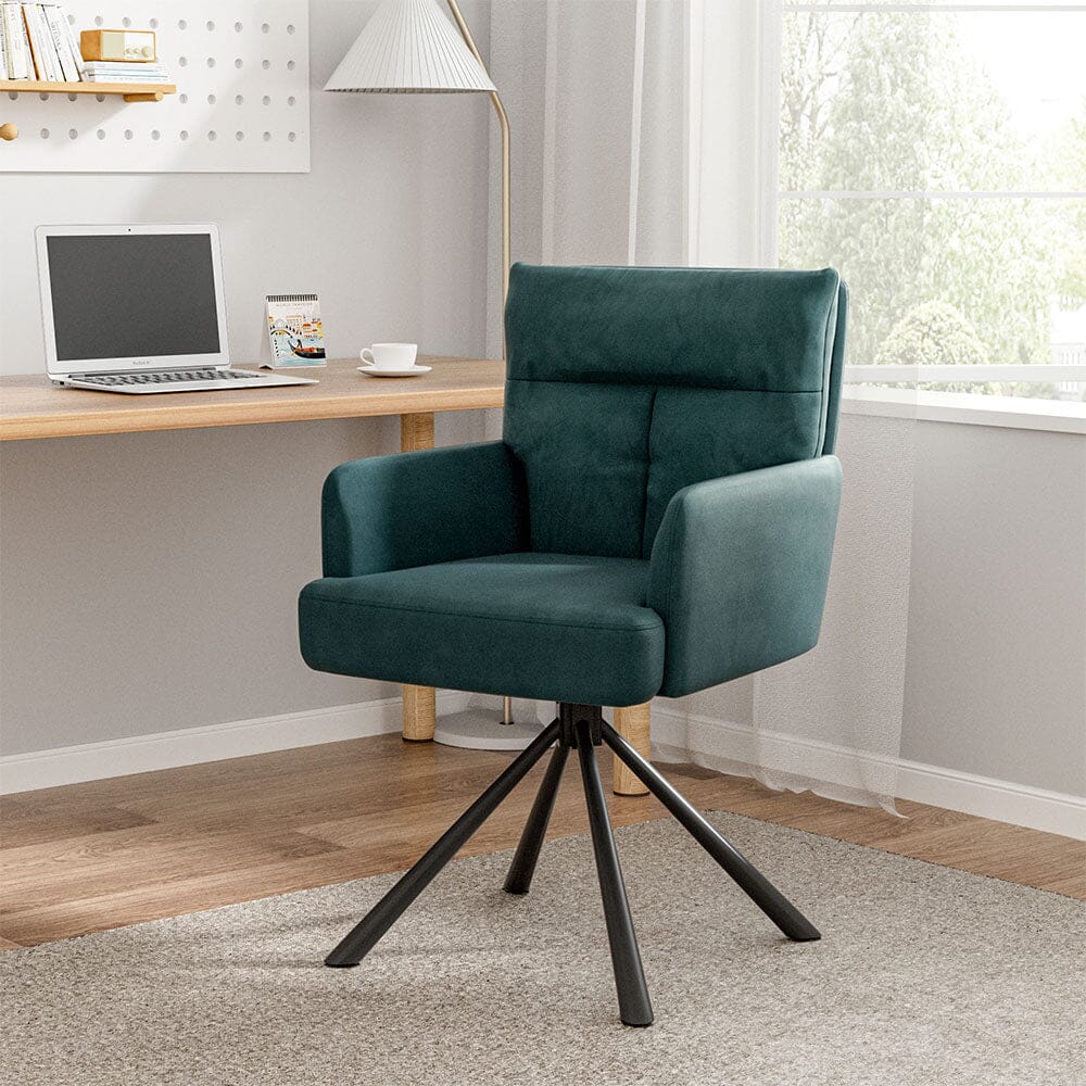 Modern Upholstered Swivel Armchair with Black Legs Armchair Living and Home 