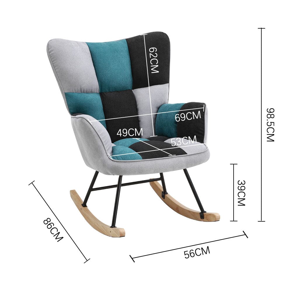 Tufted Linen Upholstered Rocking Chair Rocking Chairs Living and Home 