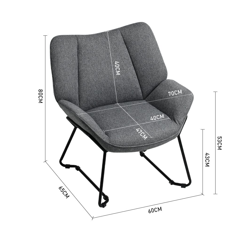 Contemporary Metal Legs Tufted Leisure Armchair Armchair Living and Home 
