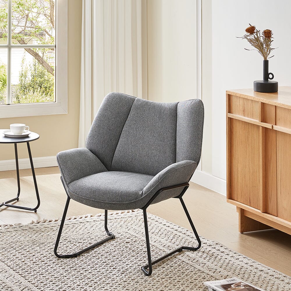 Contemporary Metal Legs Tufted Leisure Armchair Armchair Living and Home 