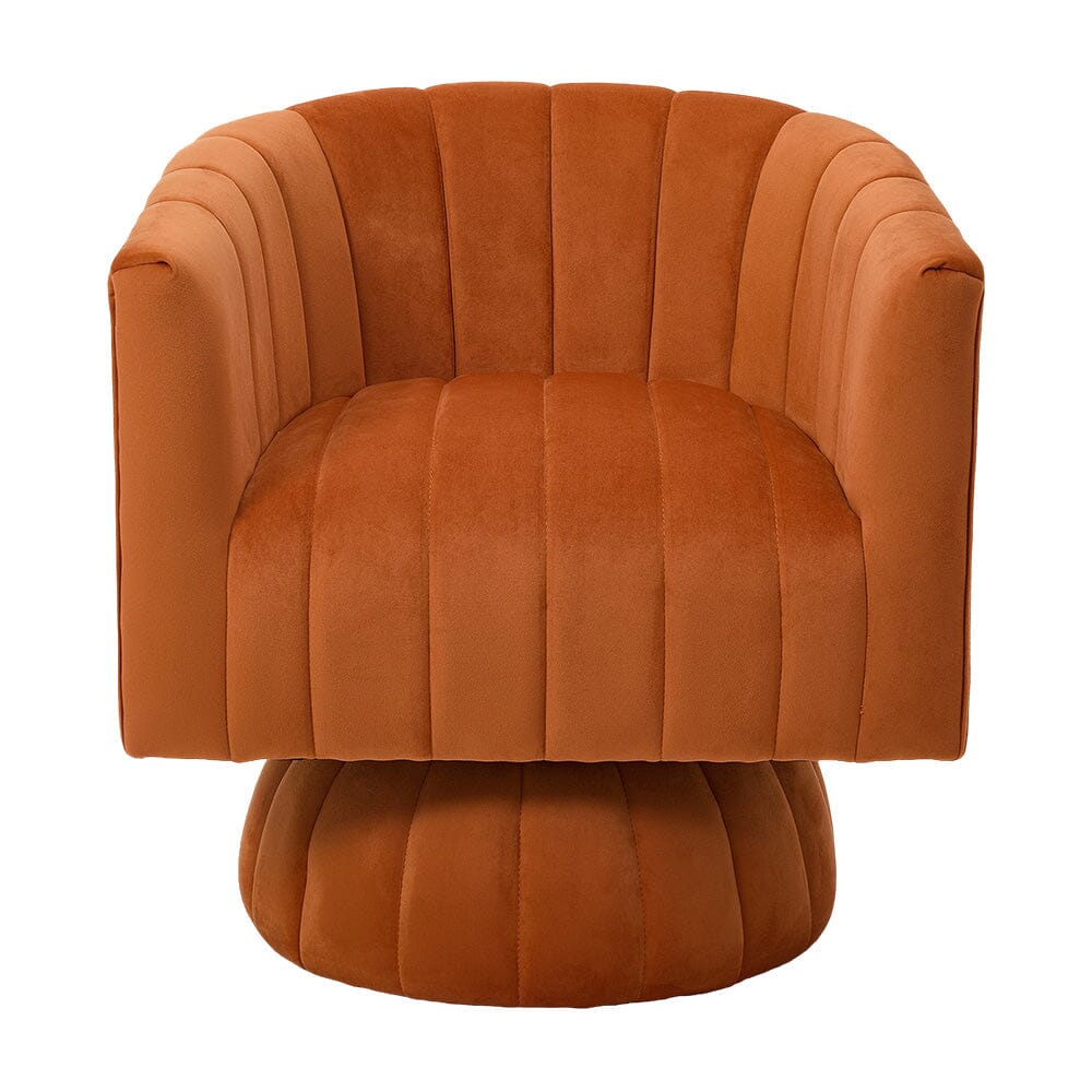 Channel-Tufted Swivel Barrel Chair Collection Living and Home 