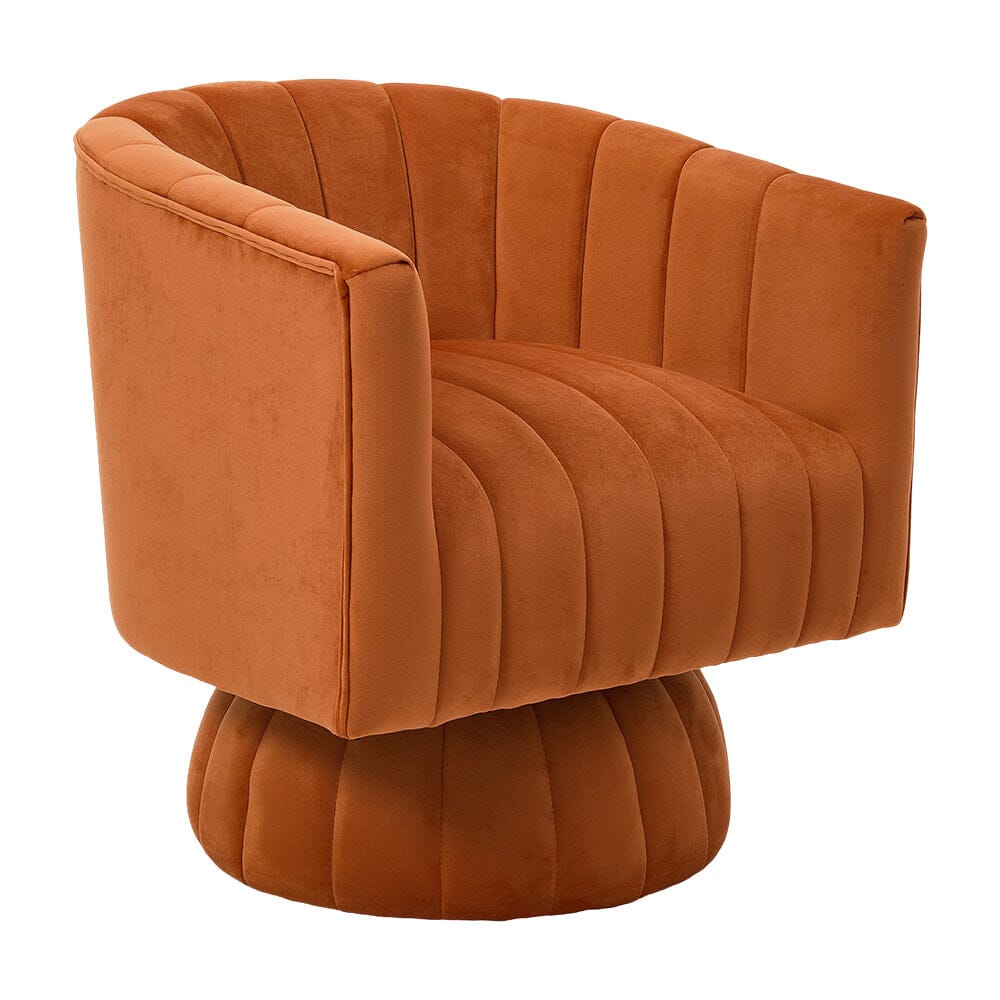 Channel-Tufted Swivel Barrel Chair Collection Living and Home 