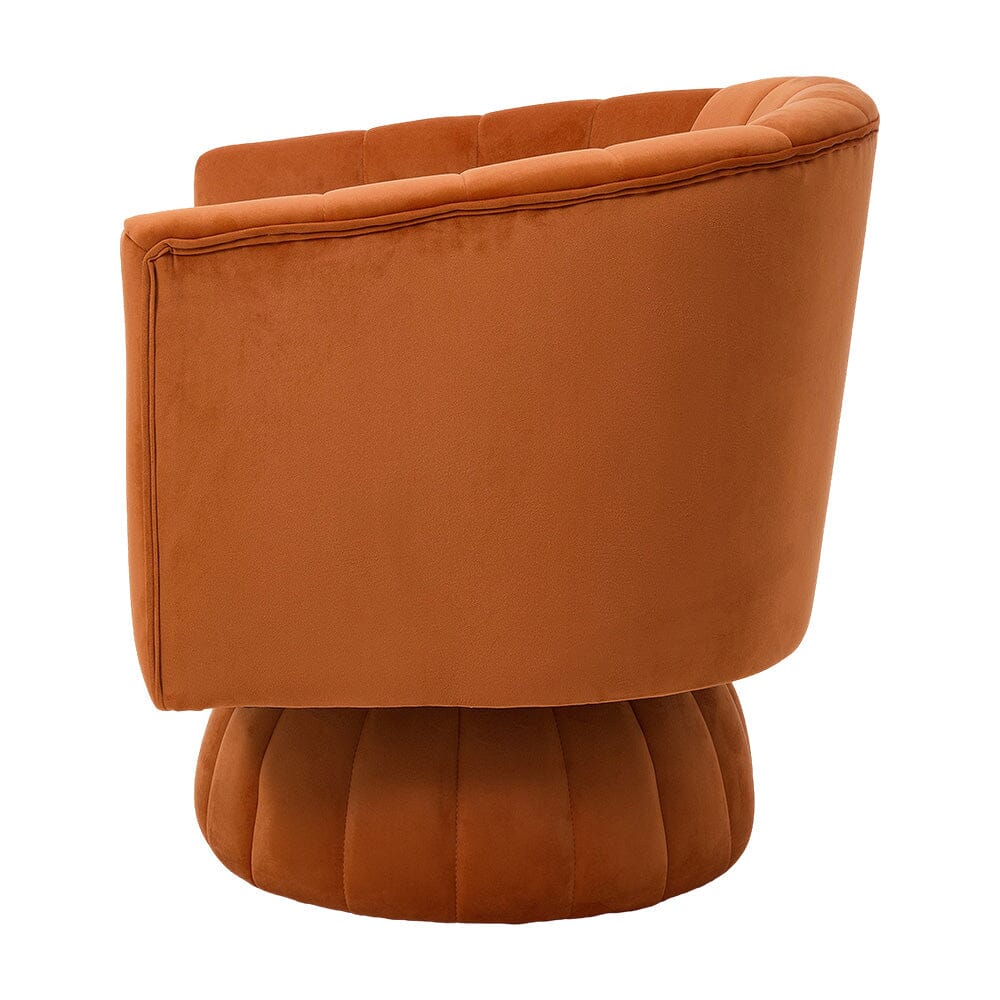 Channel-Tufted Swivel Barrel Chair Collection Living and Home 