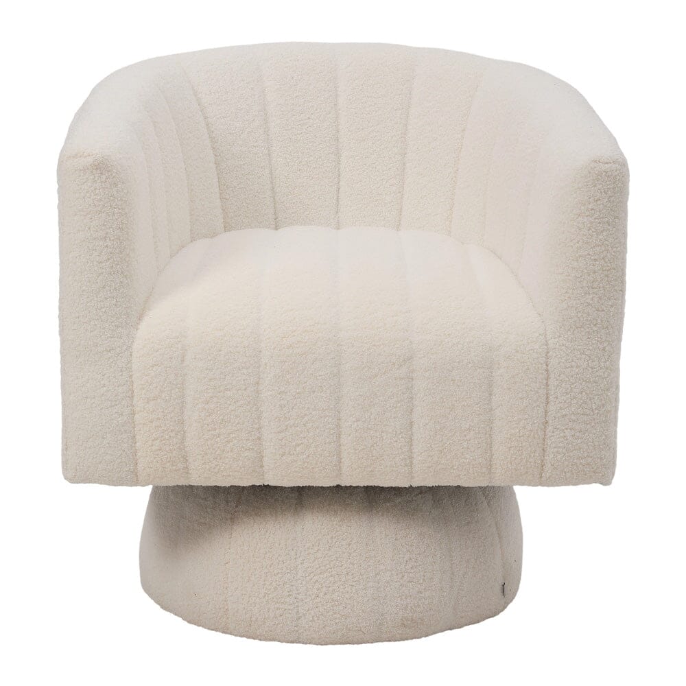 Channel-Tufted Swivel Barrel Chair Collection Living and Home 