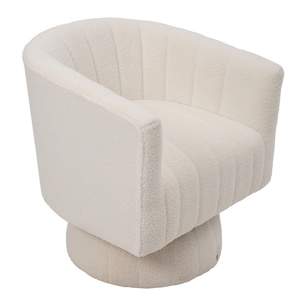 Channel-Tufted Swivel Barrel Chair Collection Living and Home 