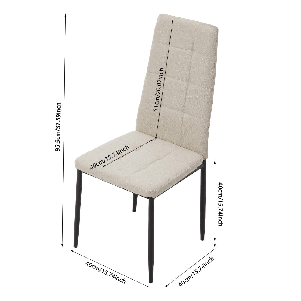 Modern Linen Upholstered Dining Chairs – Set of 4 Living and Home 