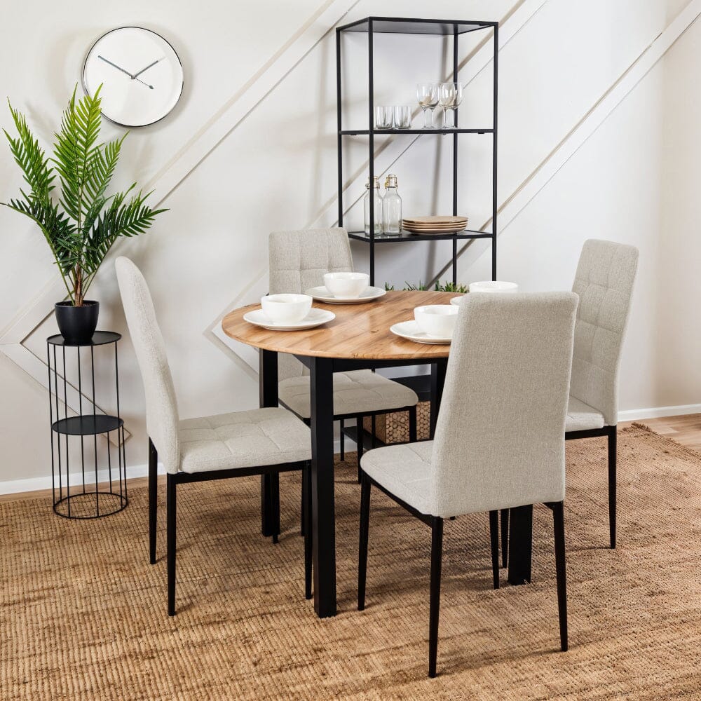 Modern Linen Upholstered Dining Chairs – Set of 4 Living and Home 