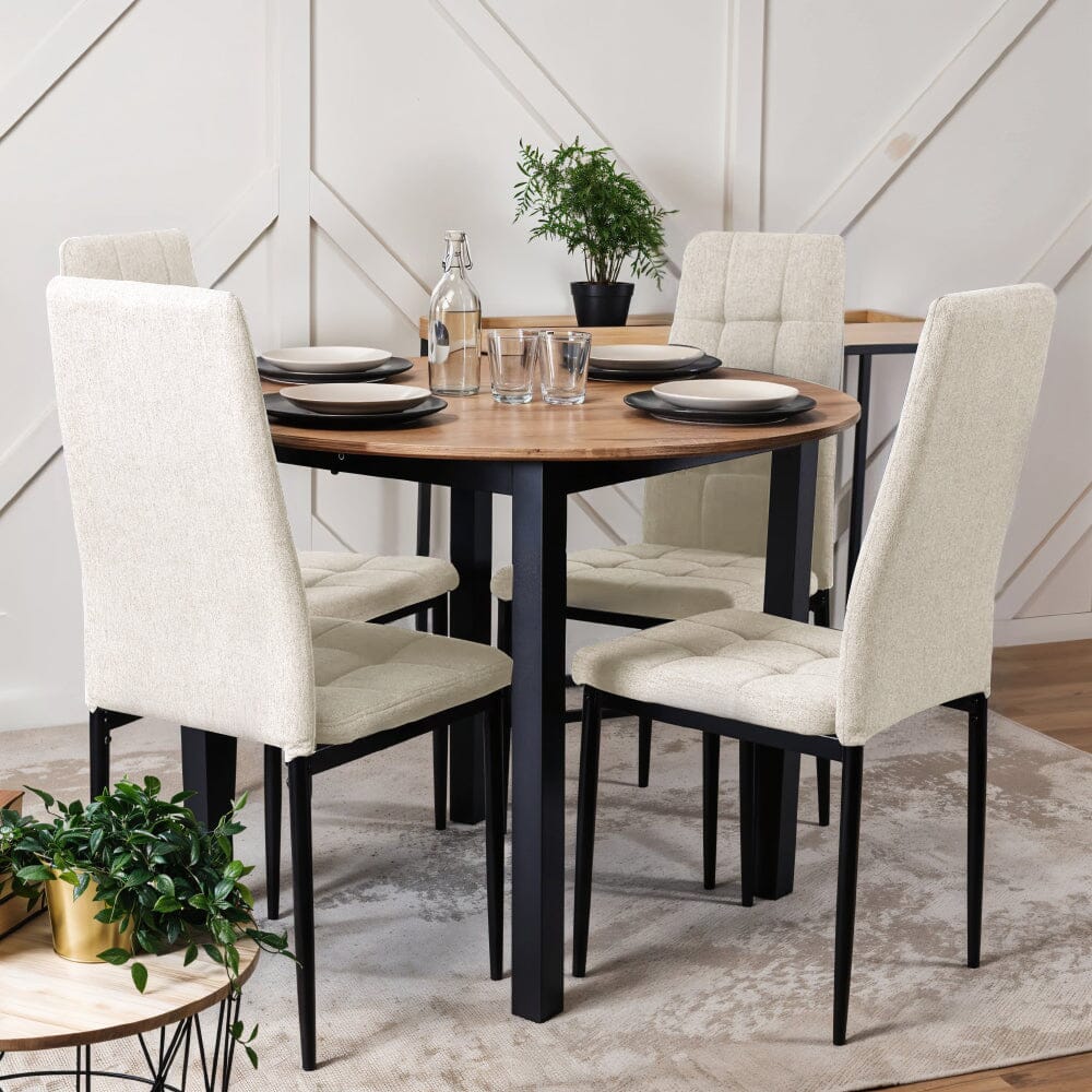 Modern Linen Upholstered Dining Chairs – Set of 4 Living and Home 
