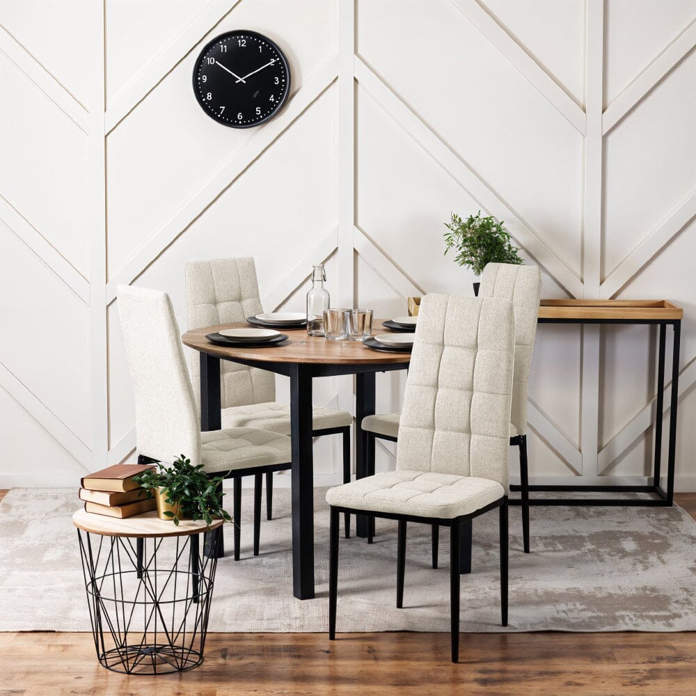 Modern Linen Upholstered Dining Chairs – Set of 4 Living and Home 