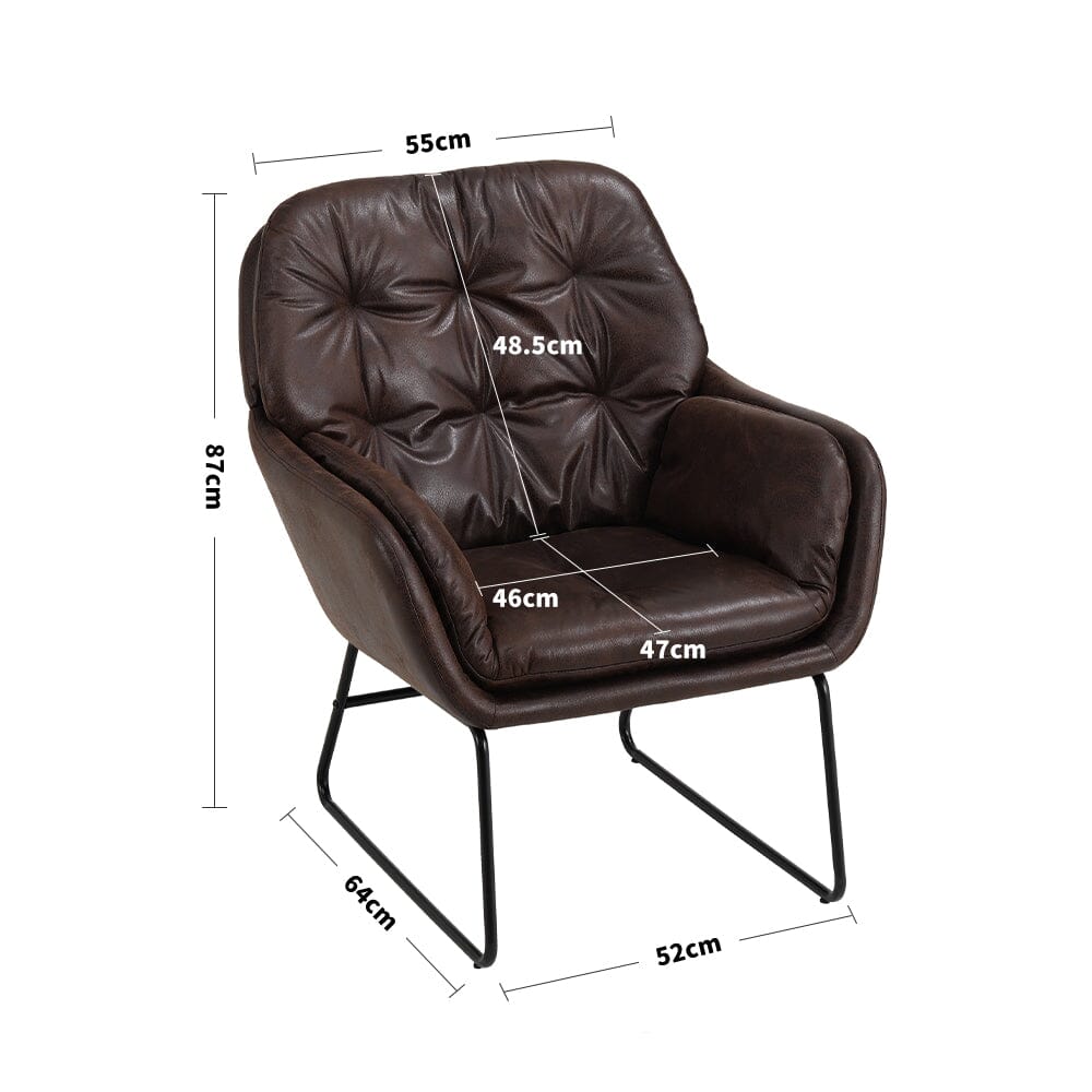 Contemporary Metal Legs Tufted Leisure Armchair Armchair Living and Home 