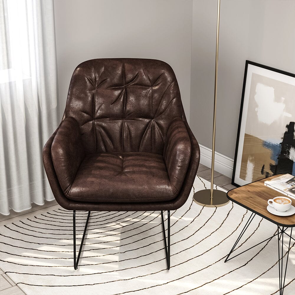 Contemporary Metal Legs Tufted Leisure Armchair Armchair Living and Home 