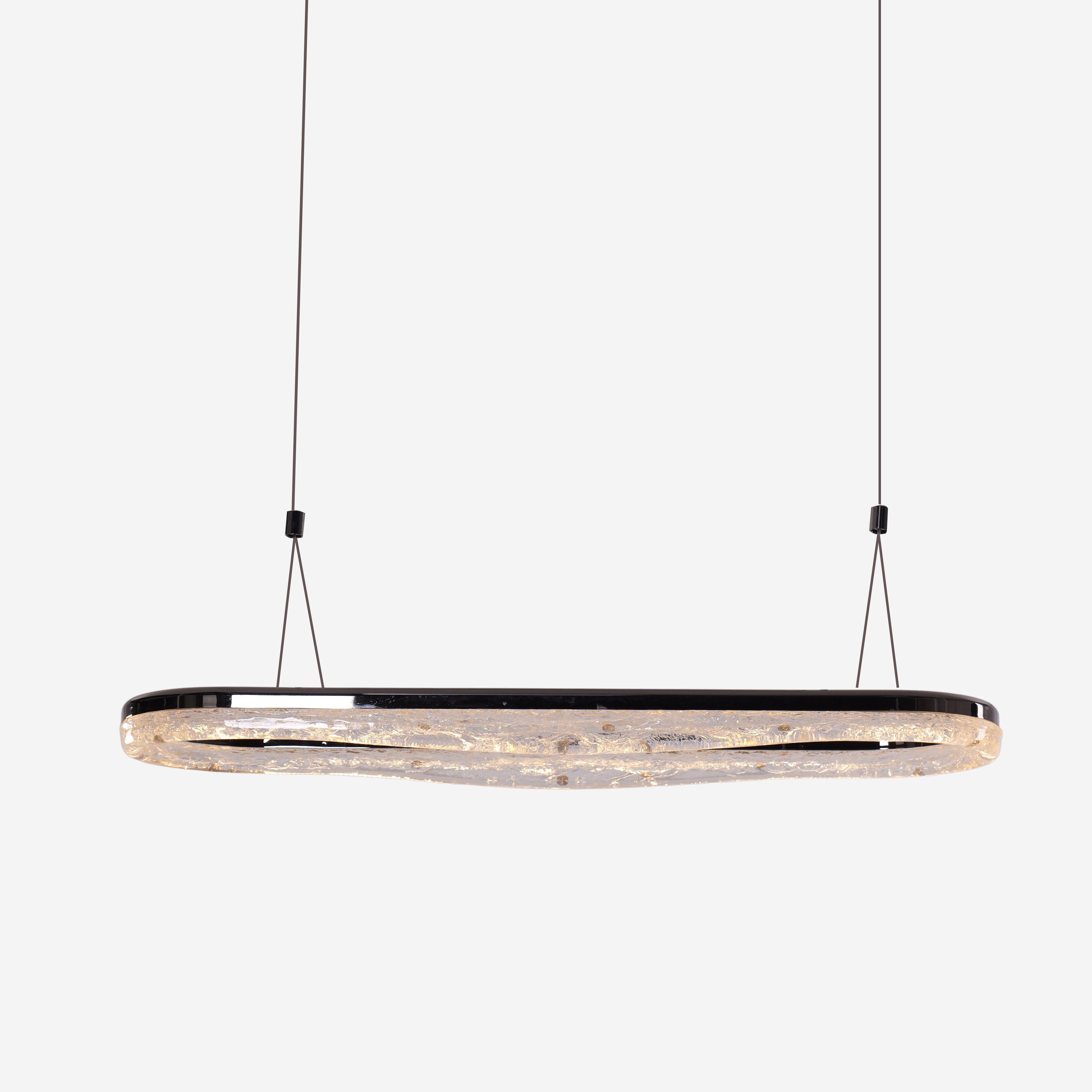 pearl black oval resin LED pendant product view on a white background
