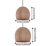 Lightsin Elegant Woven Rattan Pendant Light with Wave Details Lightsin UK 