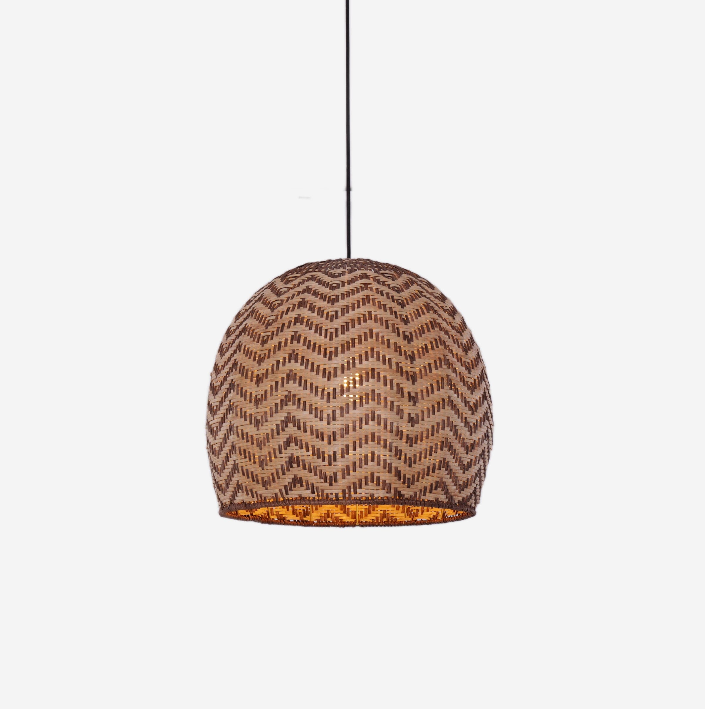 Lightsin Elegant Woven Rattan Pendant Light with Wave Details Lightsin UK 