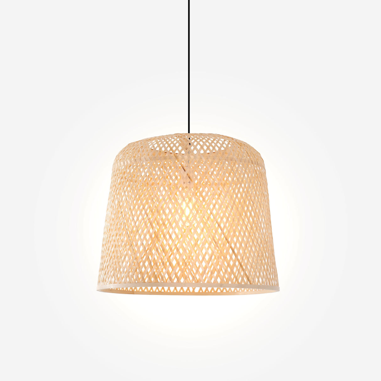 Lightsin Cross Weave Natural Bamboo Lighting Cylindrical Pendant Light Lightsin UK 
