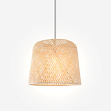 Lightsin Cross Weave Natural Bamboo Lighting Cylindrical Pendant Light Lightsin UK 