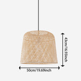 Lightsin Cross Weave Natural Bamboo Lighting Cylindrical Pendant Light Lightsin UK 