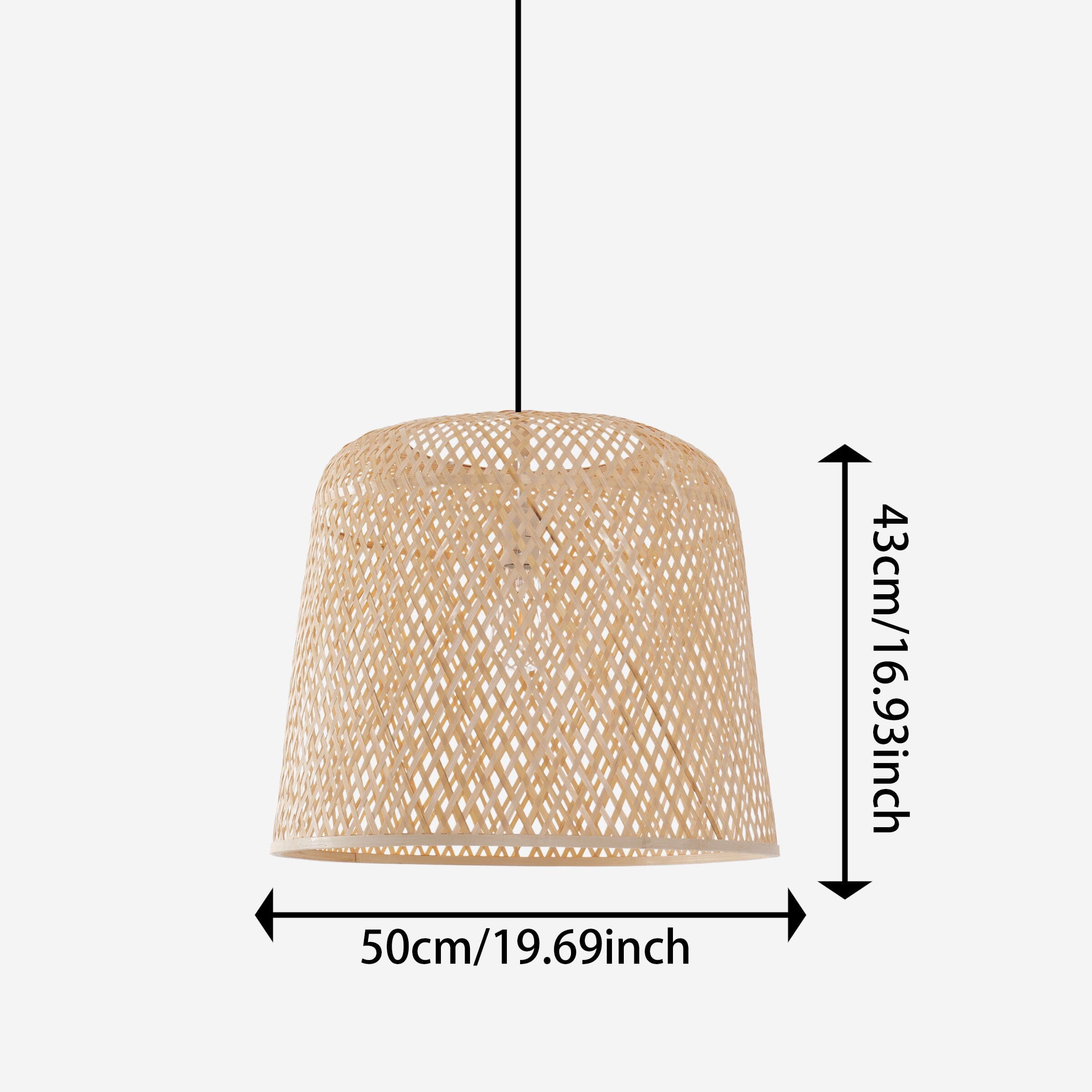 Lightsin Cross Weave Natural Bamboo Lighting Cylindrical Pendant Light Lightsin UK 