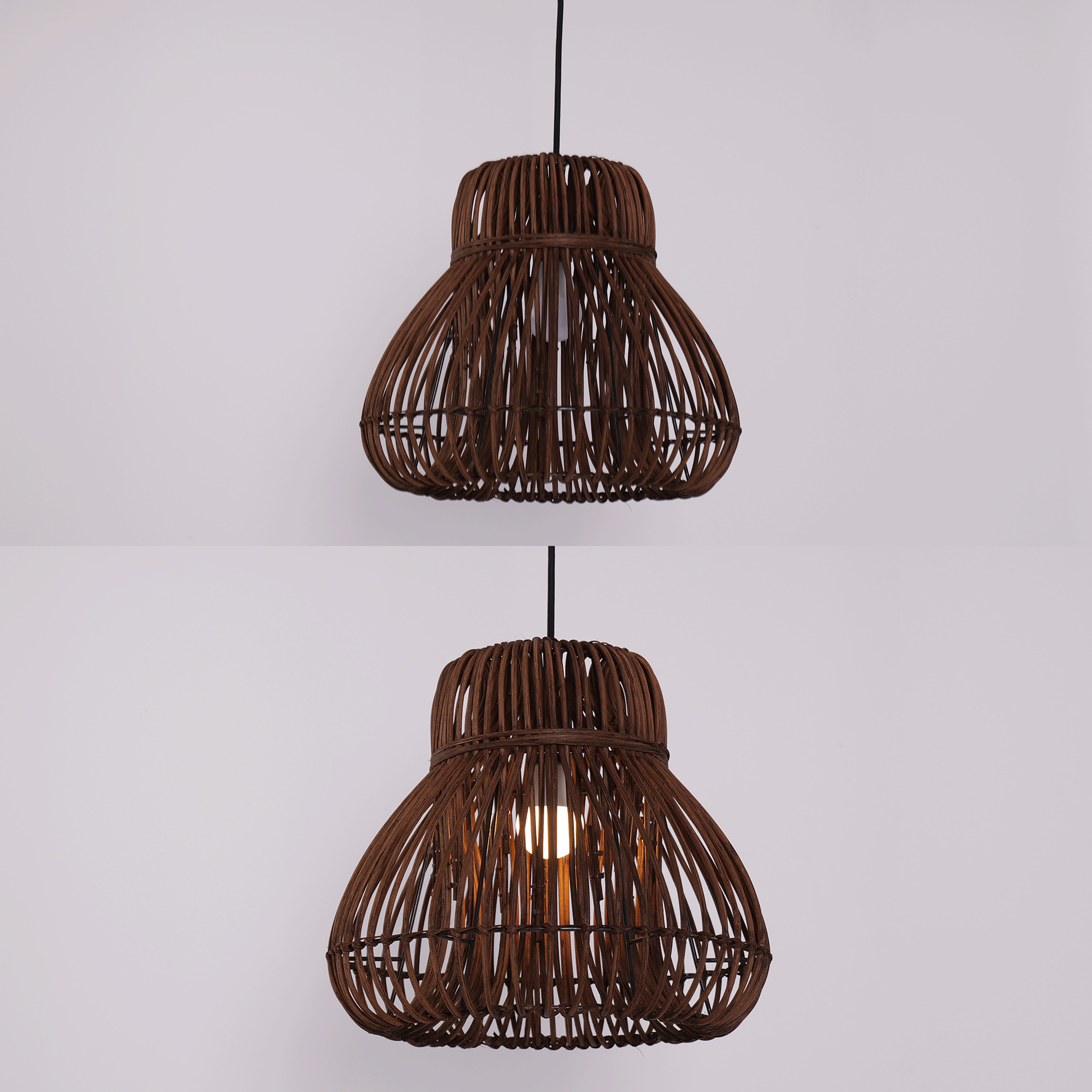 Lightsin Natural Woven Rattan Pendant Light for Rustic Interiors Lightsin UK 