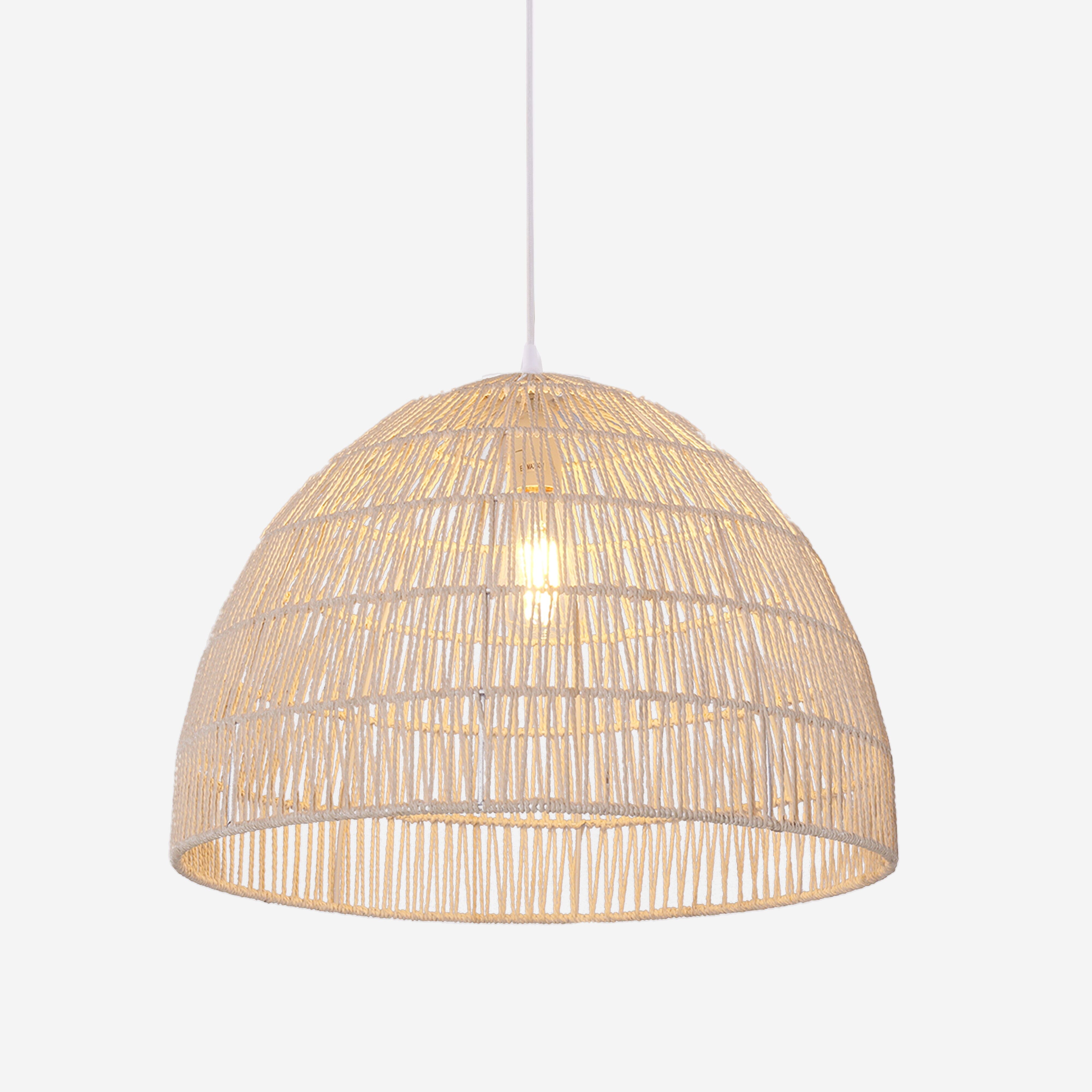 Lightsin Handwoven Paper Rope Dome Pendant Light with Iron Frame Lightsin UK 