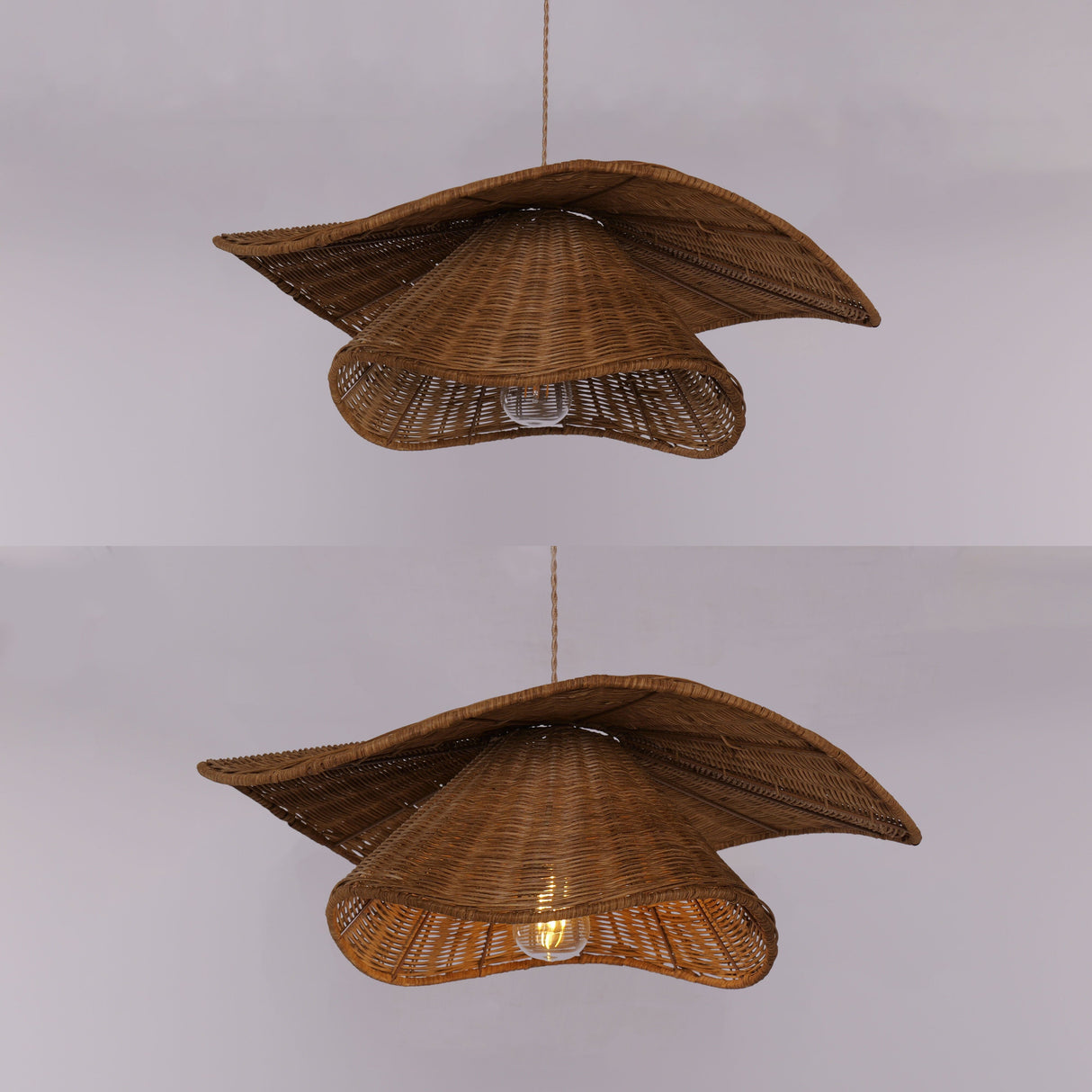 Lightsin Organic Woven Rattan and Iron Pendant Light for Cozy Spaces Lightsin UK 