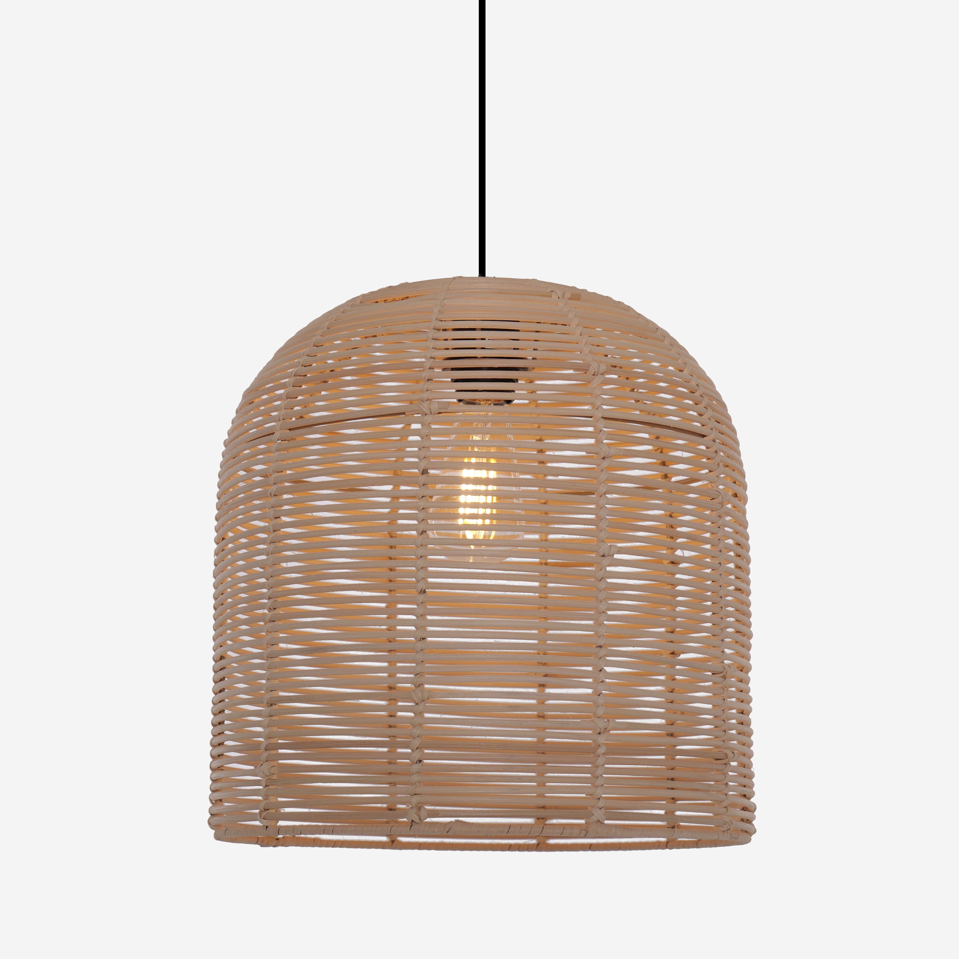 Lightsin Rustic Woven Rattan and Iron Dome Pendant Light for Cozy Spaces Lightsin UK 