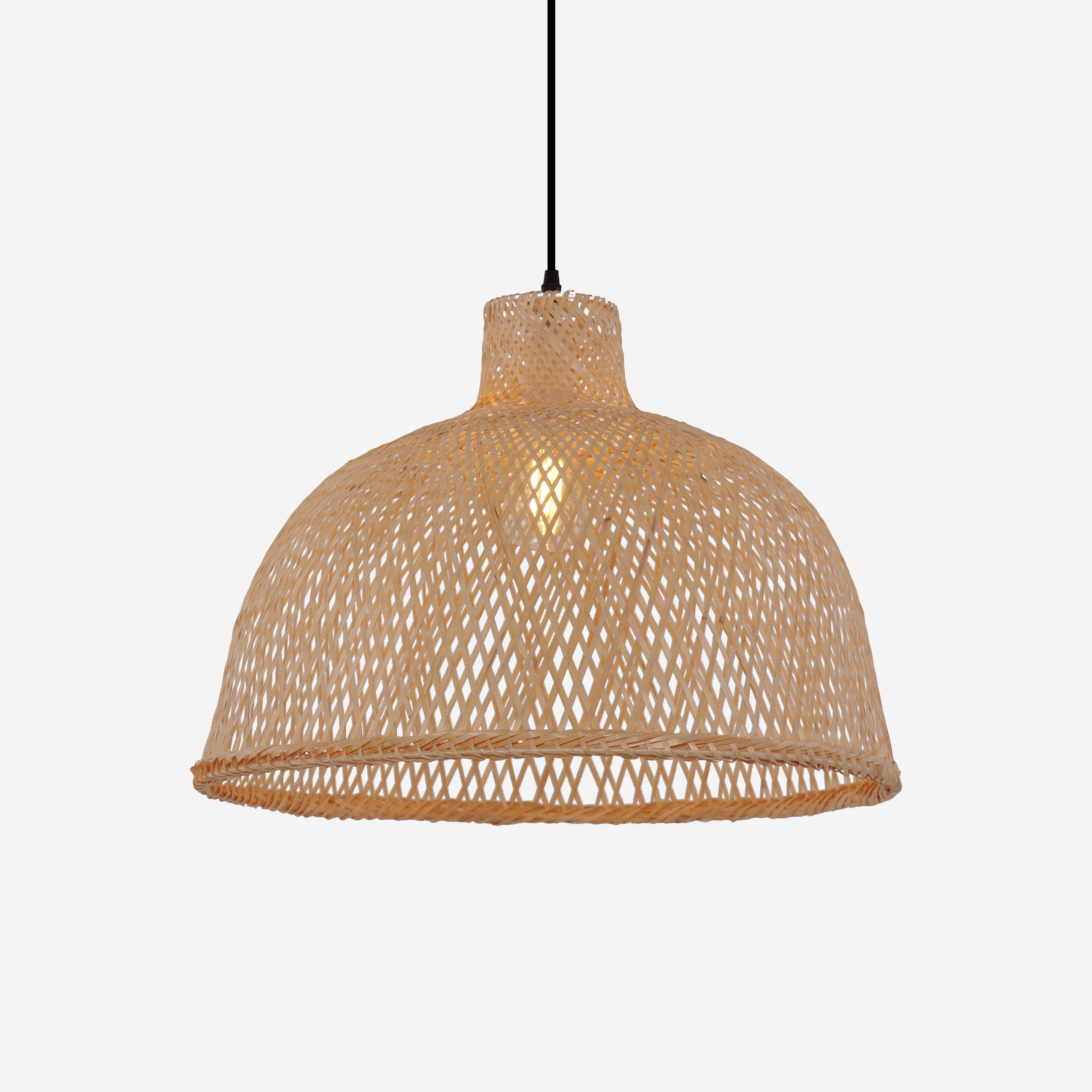 Lightsin Natural Bamboo Woven Dome Pendant Light for Cozy Spaces Lightsin UK 