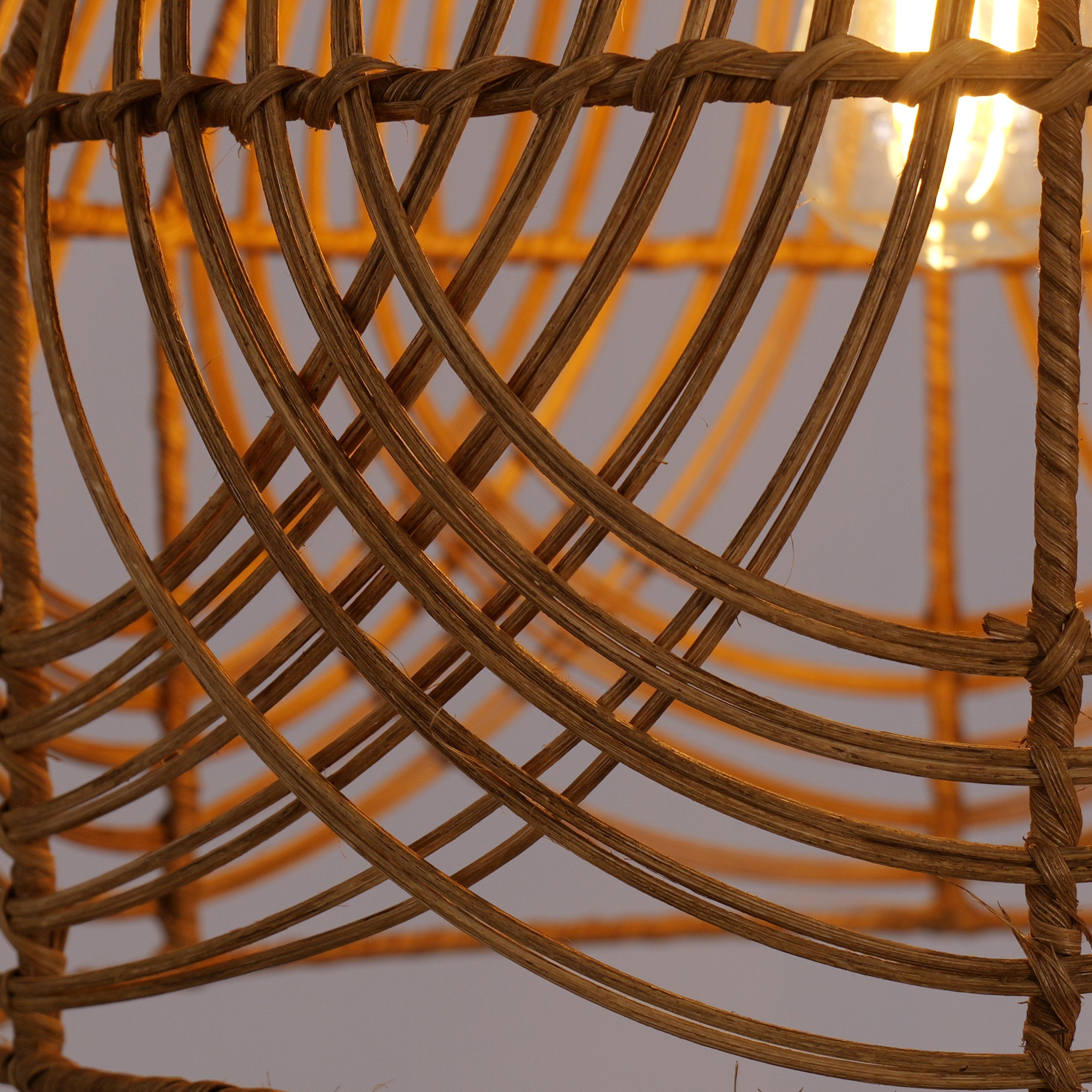 Lightsin Rustic Woven Rattan Pendant Light for Living Spaces Lightsin UK 