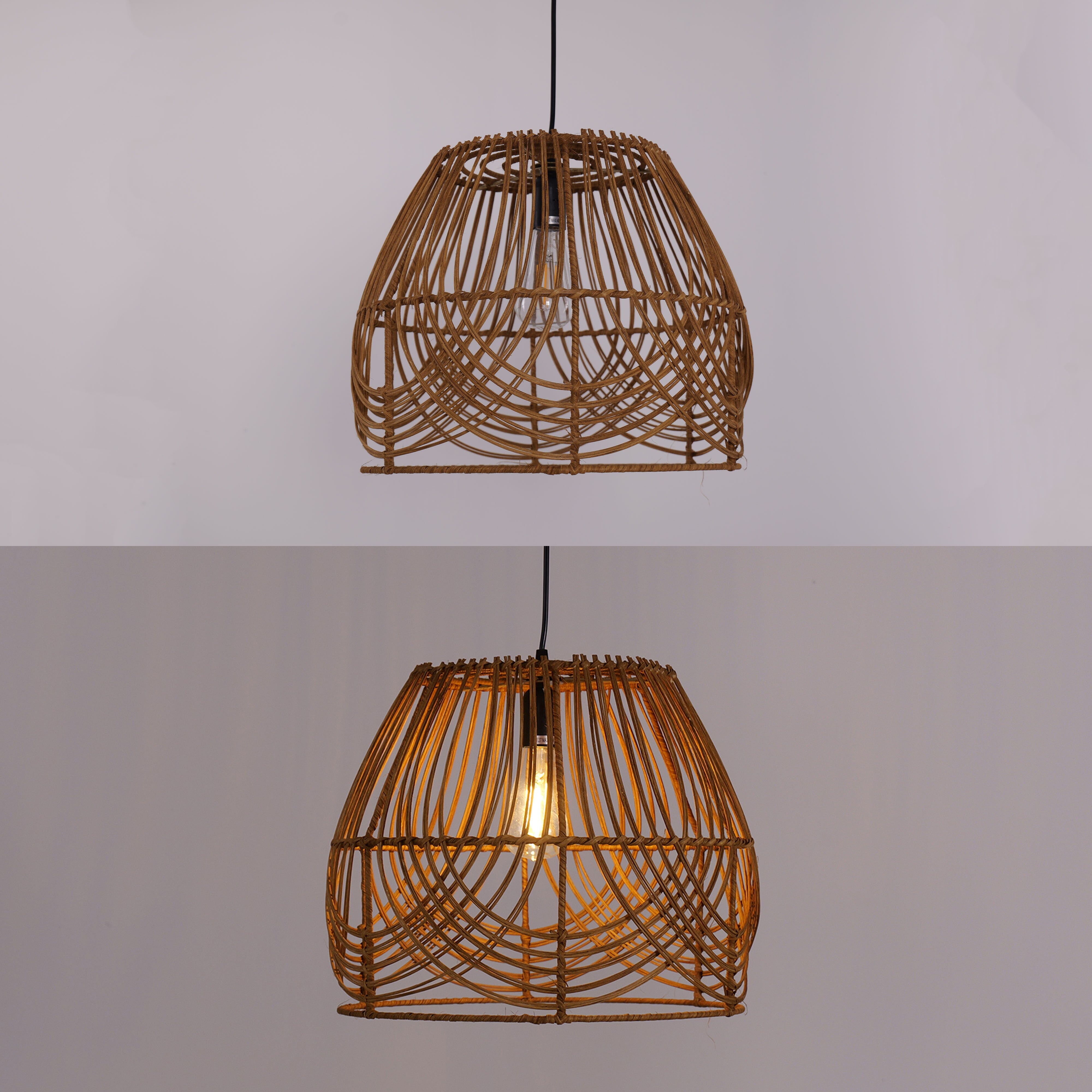 Lightsin Rustic Woven Rattan Pendant Light for Living Spaces Lightsin UK 