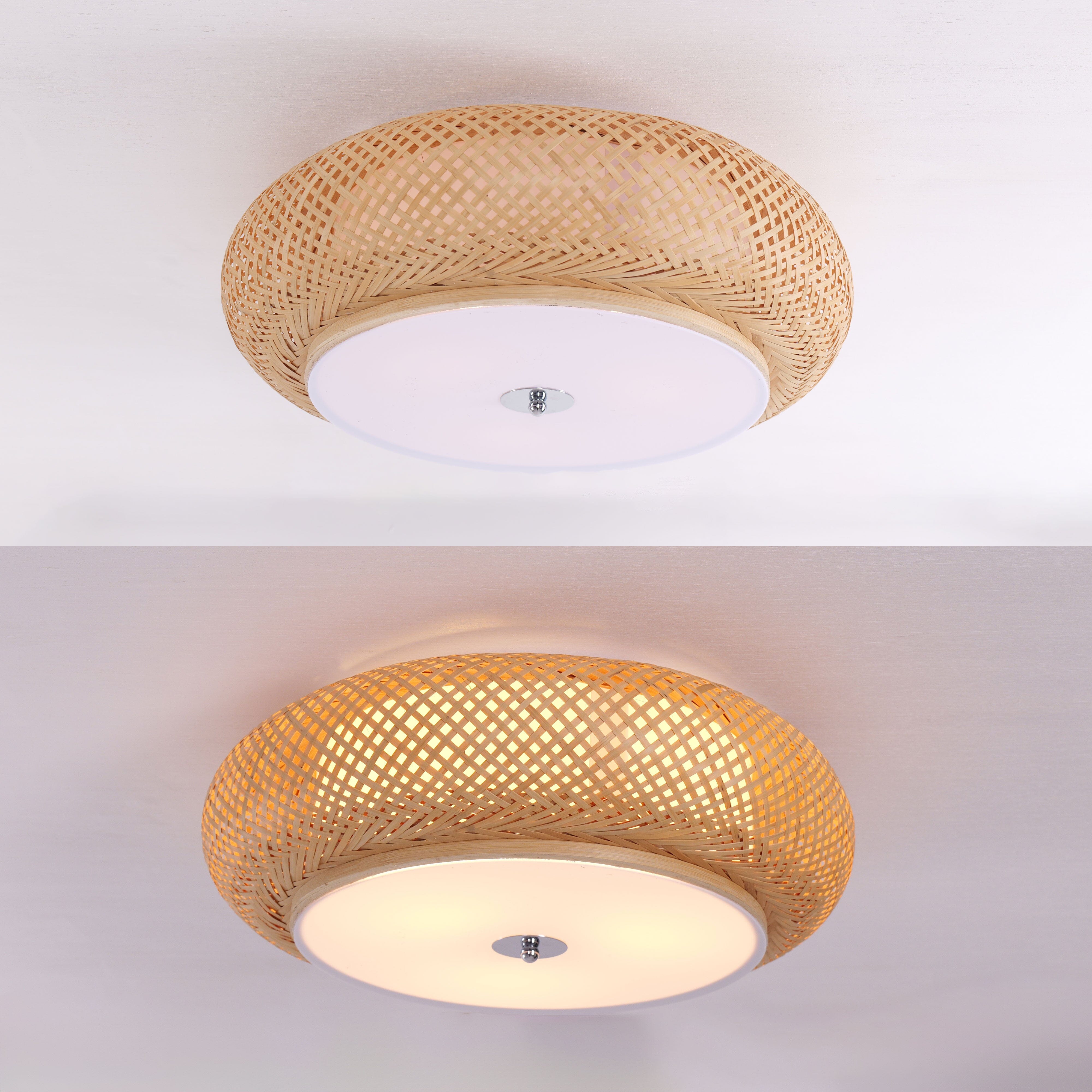 Lightsin Zen Bamboo Weave Ceiling Light with Antique Charm Lightsin UK 