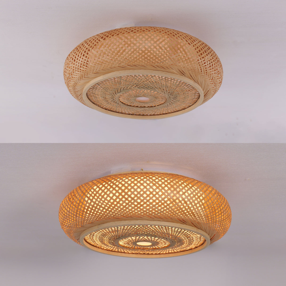 Lightsin Handcrafted Zen Bamboo Weave LED Ceiling Light Lightsin UK 