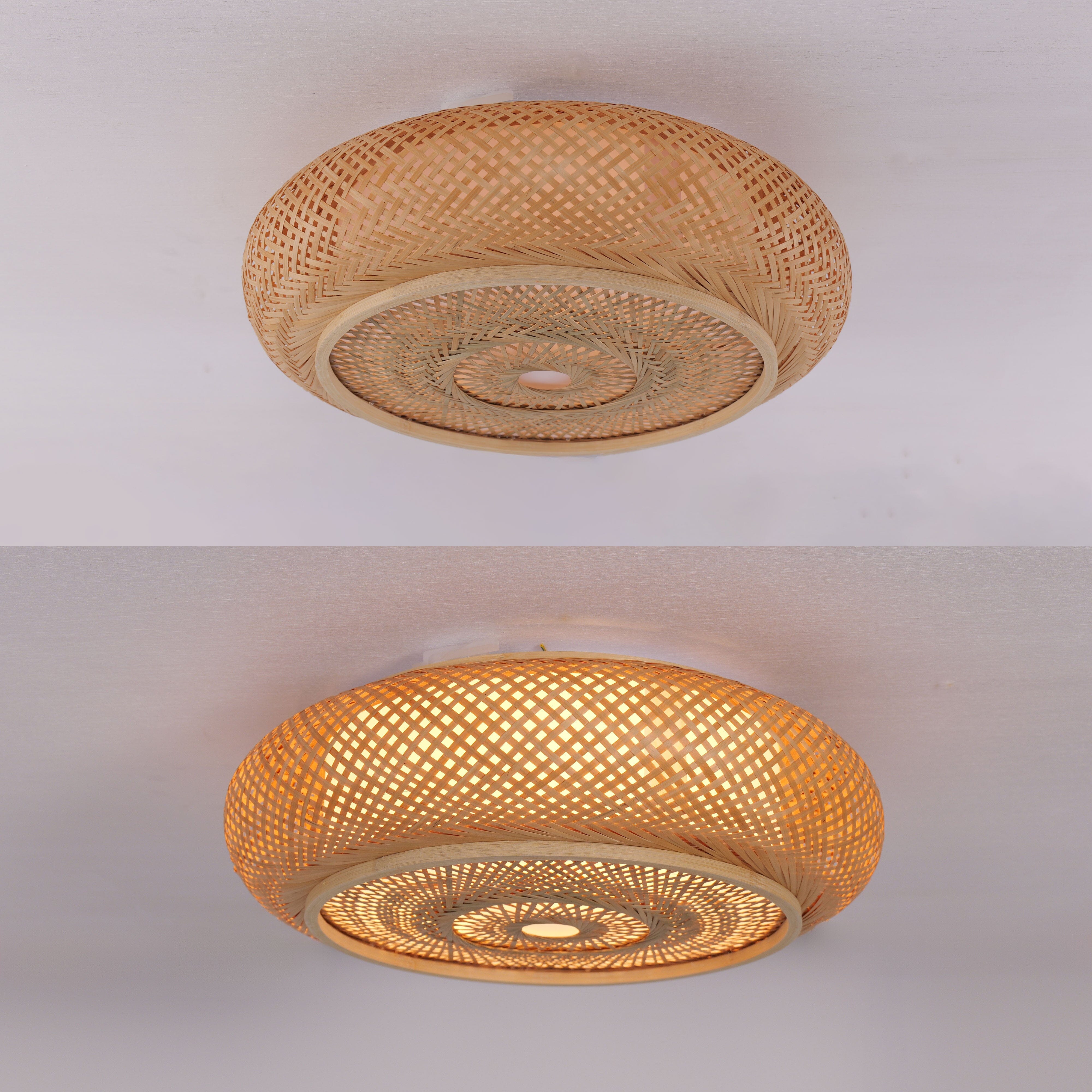 Lightsin Handcrafted Zen Bamboo Weave LED Ceiling Light Lightsin UK 