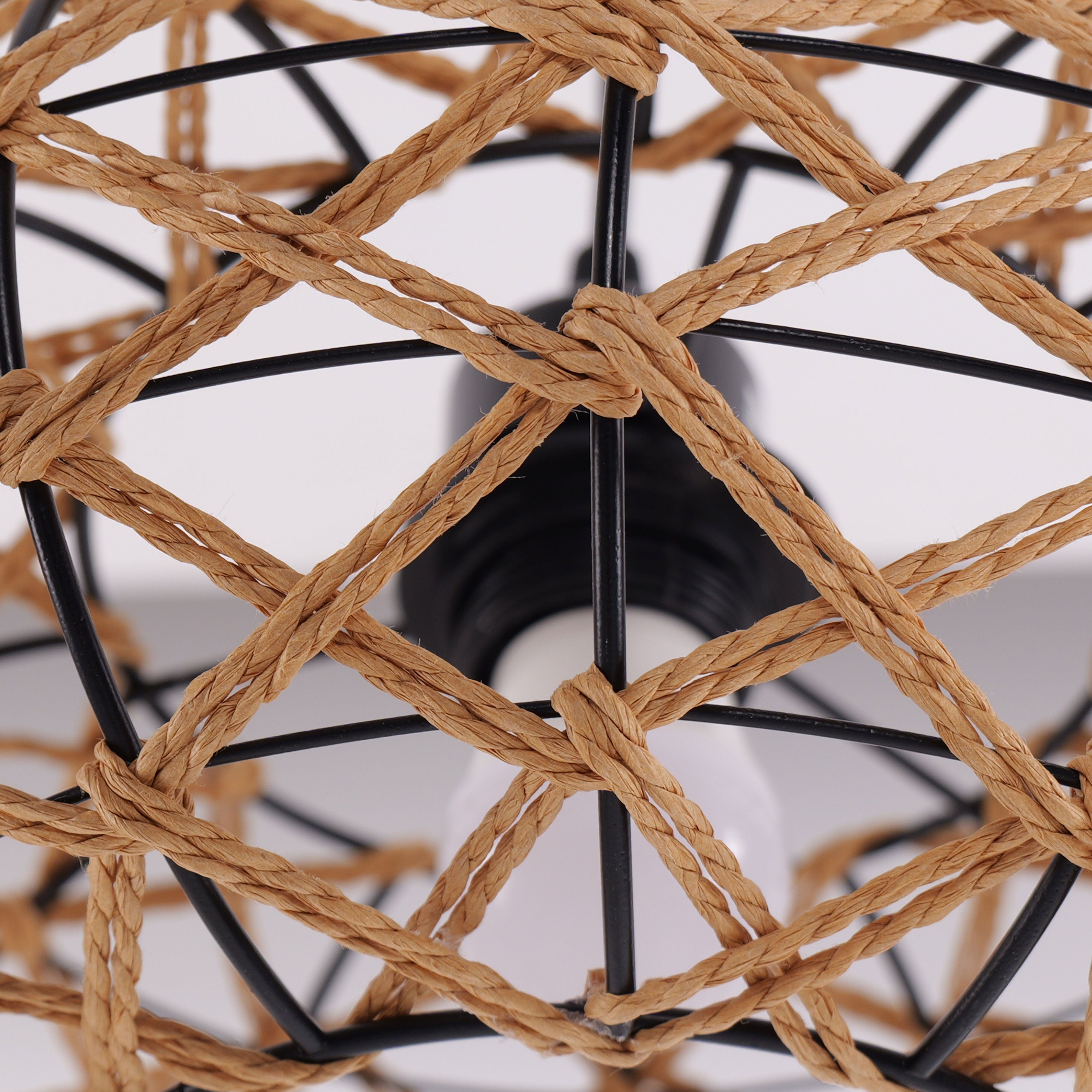 Lightsin Handwoven Rustic Cozy Natural Design Paper Rope Pendant Light Lightsin UK 