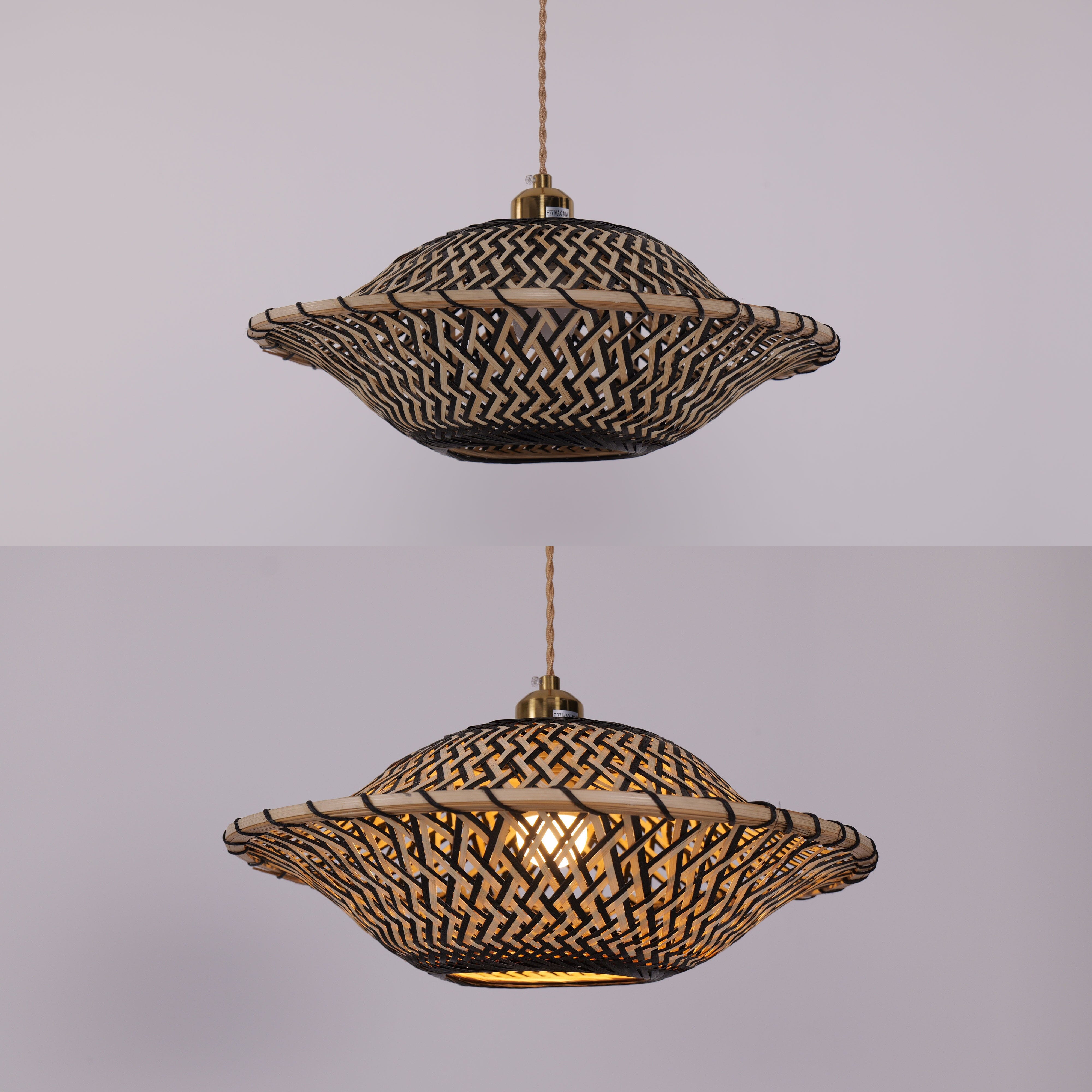 Lightsin Elegant Black & Natural Design Bamboo Pendant Light Lightsin UK 