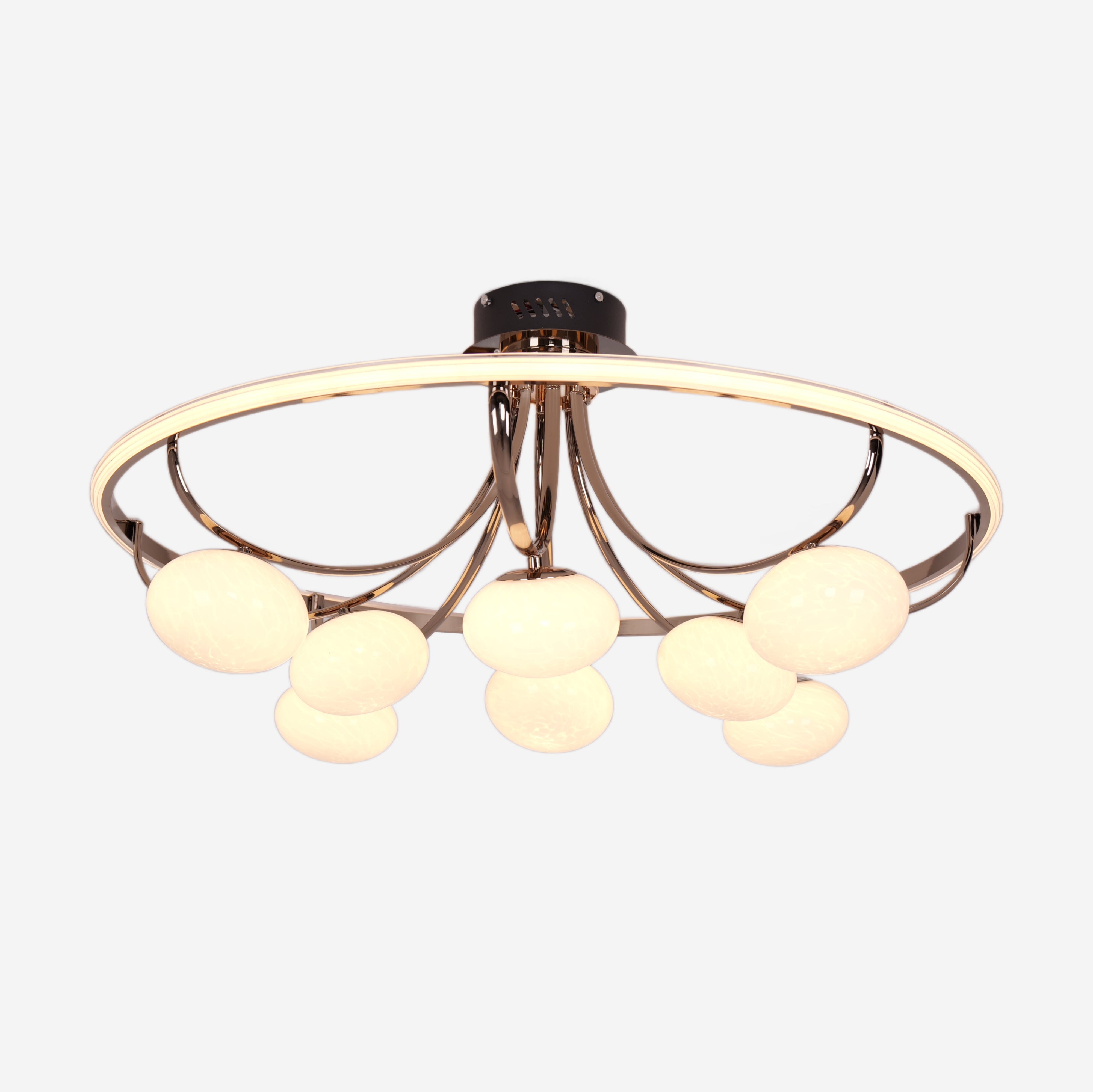 Lightsin Contemporary Iron Aluminum LED Ceiling Light with Marble Glass Lightsin UK 