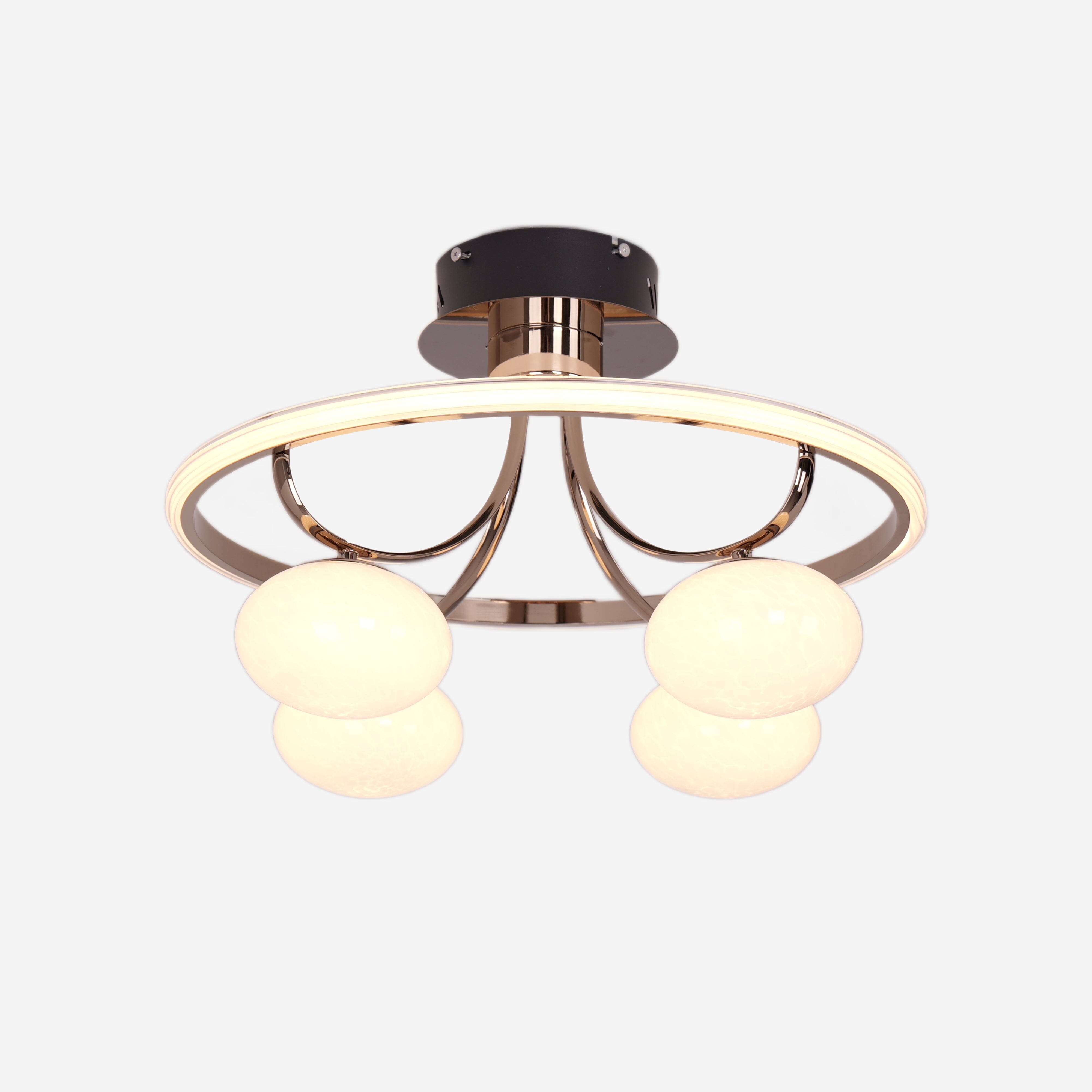 Lightsin Elegant Circular Ceiling Light with Four Orbs Lightsin UK 