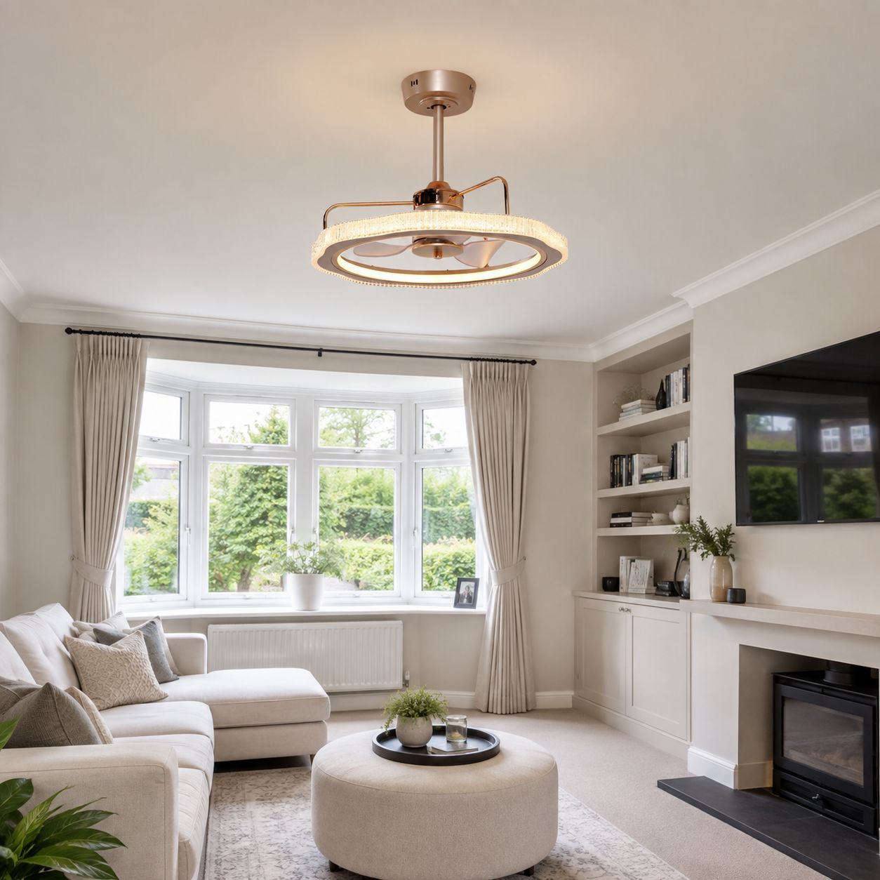 Lightsin Modern Reversible 3-Blades Metal Ceiling Fan with LED Light Lightsin UK 