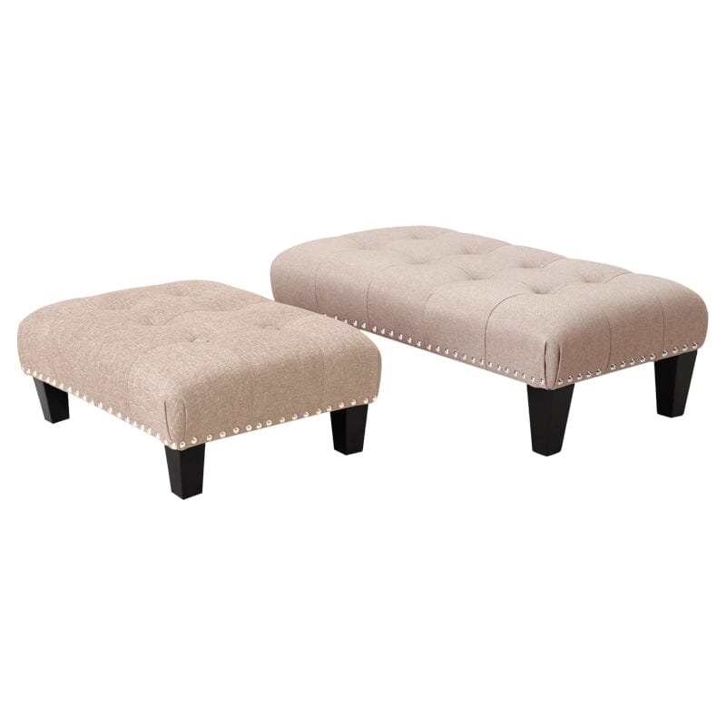 Linen Buttoned Rocking Chair & Footstool Set Rocking Chairs Living and Home 