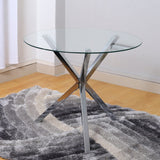 90cm Round Dining Table Tempered Glass Coffee Table Dining Tables Living and Home 