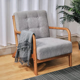 Wood Single Sofa Lounge Chair with Cushion Lounge Chairs Living and Home 