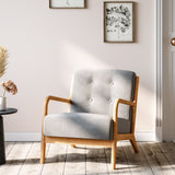 Wood Single Sofa Lounge Chair with Cushion Lounge Chairs Living and Home Light Wood 