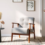 Wood Single Sofa Lounge Chair with Cushion Lounge Chairs Living and Home Dark Wood 
