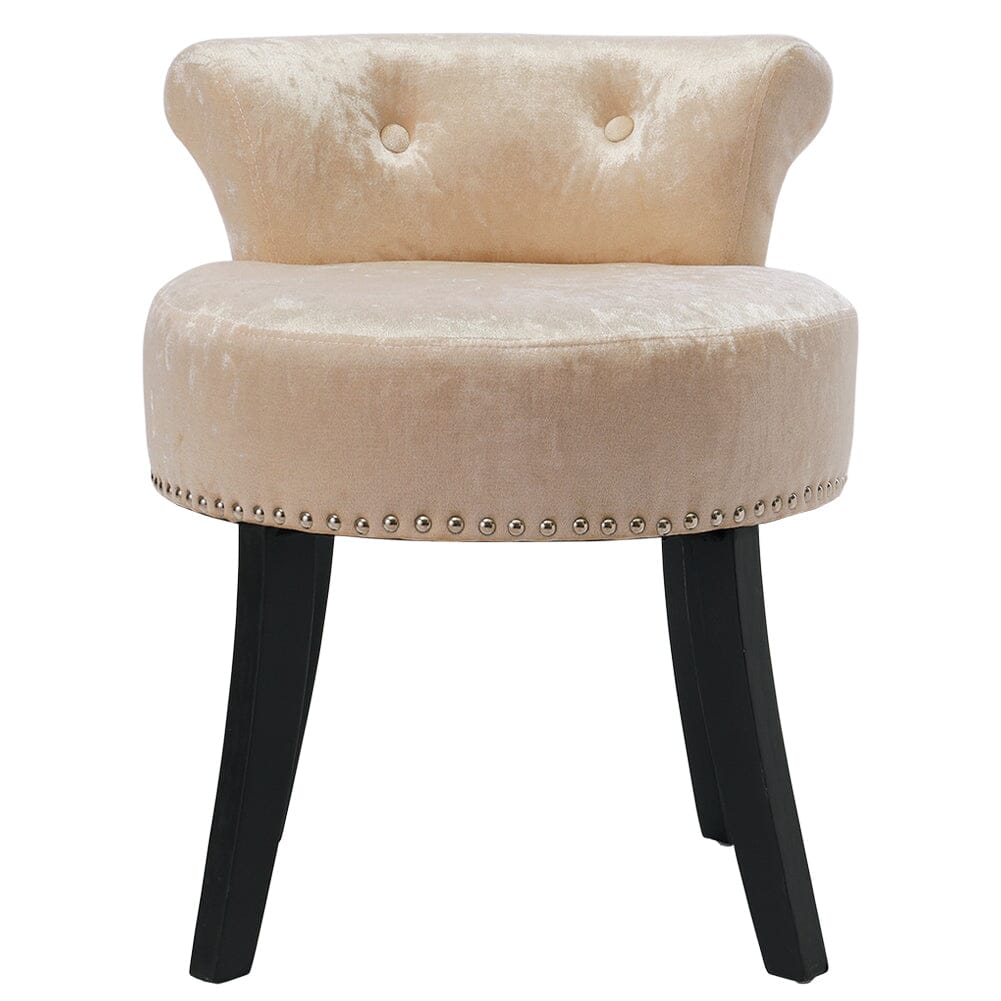 Velvet Upholstery Round Accent Chair Dressing Stool – Living and Home