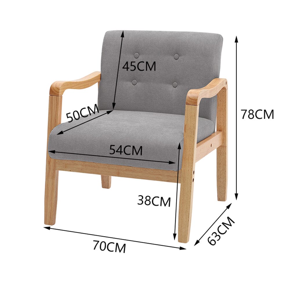 Scandi-Inspired Wooden Arm Accent Chair Living and Home 