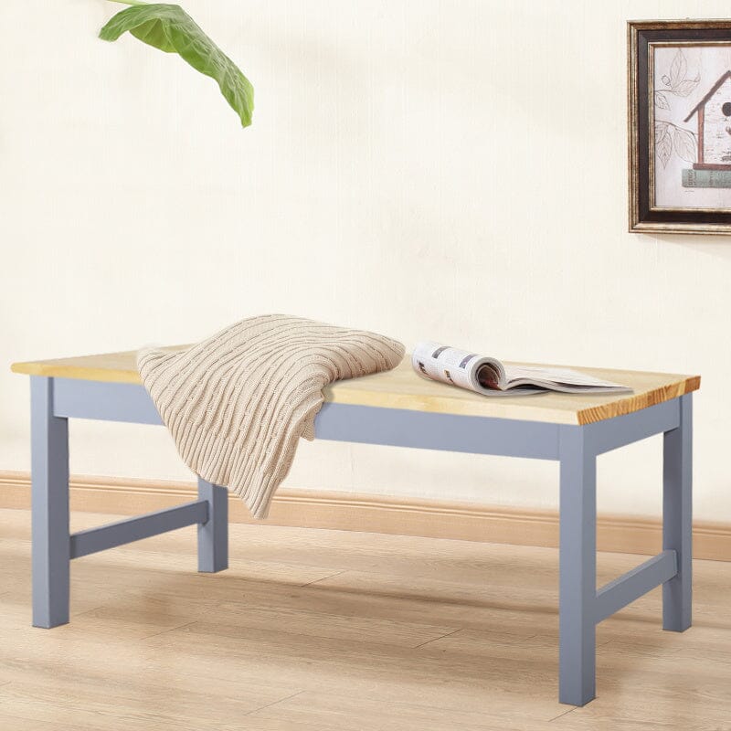 Natural Solid Pine Wood Bench Living and Home 