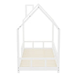 House Shape Bed Frame Pine Wood Toddler Bed with Safety Guard Fence Bed Frames Living and Home 