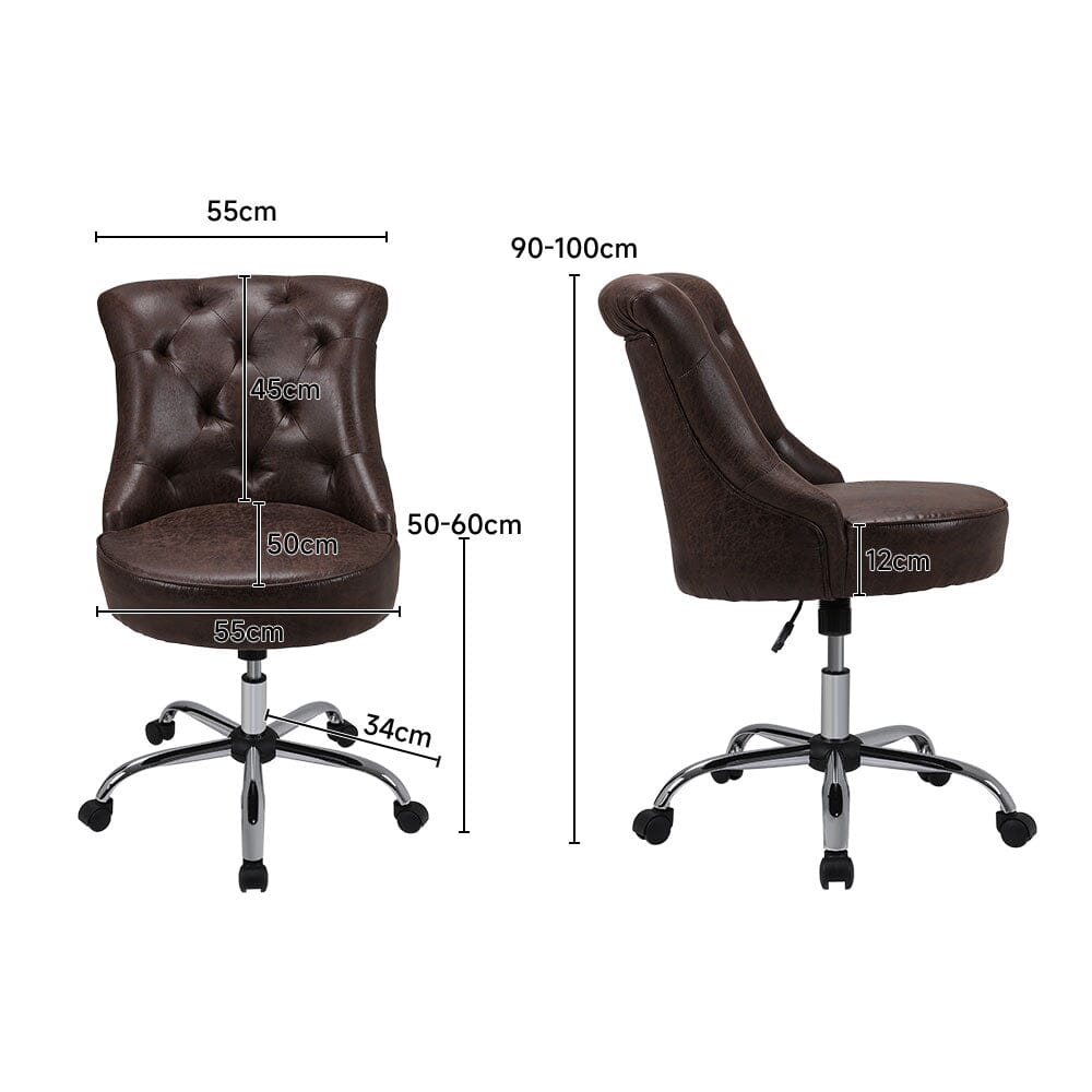 Executive Office Chair in Brown PU and Cowhide Velvet Living and Home 