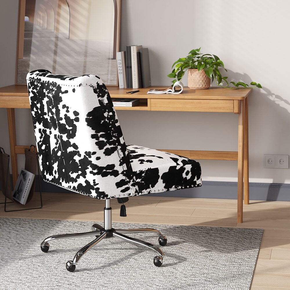 Executive Office Chair in Brown PU and Cowhide Velvet Living and Home 