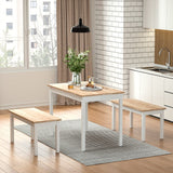 3-Piece Dining Set Modern Table Set for The Contemporary Home Dining Sets Living and Home White 